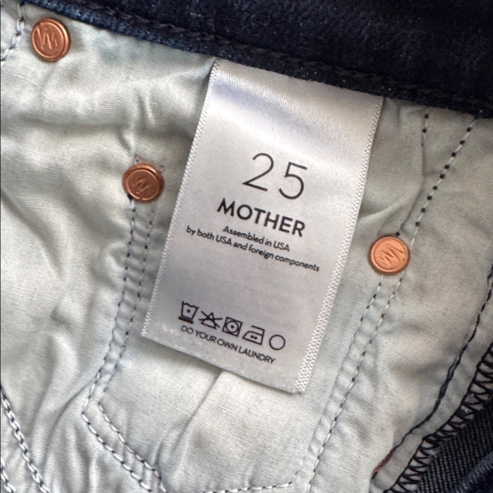 MOTHER Denim jeans the insider crop step gray movin on up stretch blue - Picture 8 of 10